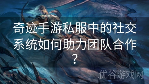 奇迹手游私服中的社交系统如何助力团队合作？