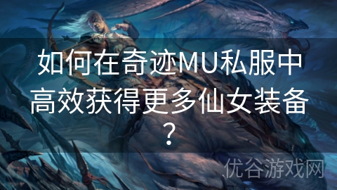 如何在奇迹MU私服中高效获得更多仙女装备？