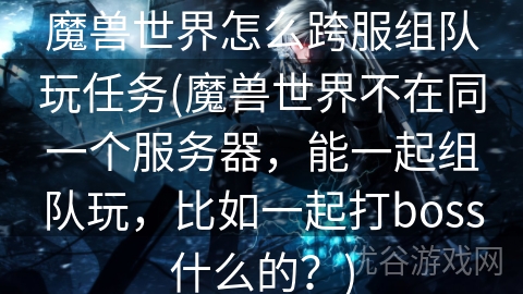 魔兽世界怎么跨服组队玩任务(魔兽世界不在同一个服务器，能一起组队玩，比如一起打boss什么的？)