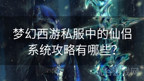 梦幻西游私服中的仙侣系统攻略有哪些？