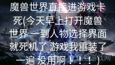 魔兽世界直接进游戏卡死(今天早上打开魔兽世界 一到人物选择界面就死机了 游戏我重装了一遍 没用啊 ！！！)