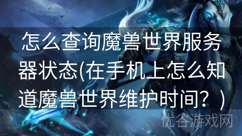 怎么查询魔兽世界服务器状态(在手机上怎么知道魔兽世界维护时间？)