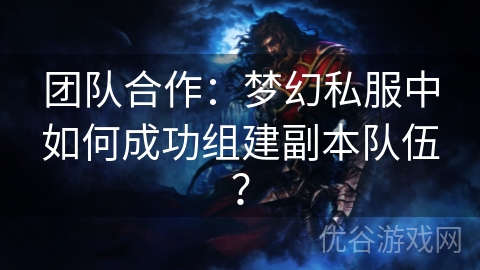 团队合作：梦幻私服中如何成功组建副本队伍？