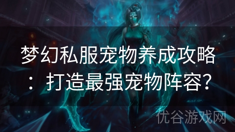 梦幻私服宠物养成攻略：打造最强宠物阵容？