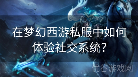 在梦幻西游私服中如何体验社交系统？