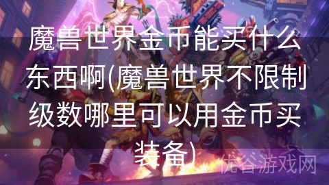 魔兽世界金币能买什么东西啊(魔兽世界不限制级数哪里可以用金币买装备)