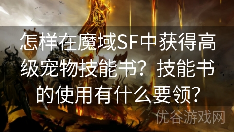 怎样在魔域SF中获得高级宠物技能书？技能书的使用有什么要领？