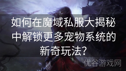 如何在魔域私服大揭秘中解锁更多宠物系统的新奇玩法？