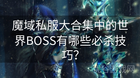 魔域私服大合集中的世界BOSS有哪些必杀技巧？