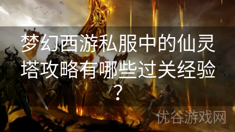 梦幻西游私服中的仙灵塔攻略有哪些过关经验？