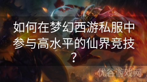 如何在梦幻西游私服中参与高水平的仙界竞技？