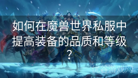 如何在魔兽世界私服中提高装备的品质和等级？