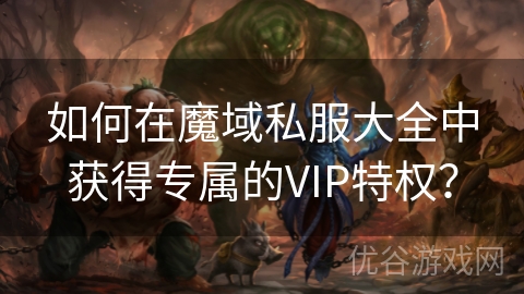 如何在魔域私服大全中获得专属的VIP特权？