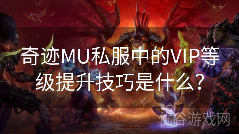 奇迹MU私服中的VIP等级提升技巧是什么？