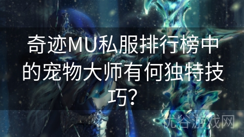 奇迹MU私服排行榜中的宠物大师有何独特技巧？