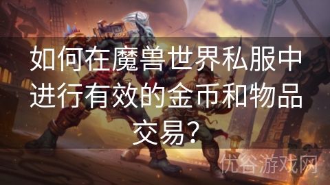 如何在魔兽世界私服中进行有效的金币和物品交易？