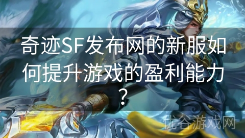 奇迹SF发布网的新服如何提升游戏的盈利能力？