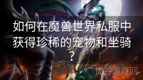 如何在魔兽世界私服中获得珍稀的宠物和坐骑？