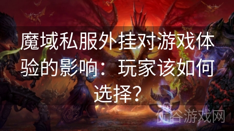 魔域私服外挂对游戏体验的影响：玩家该如何选择？