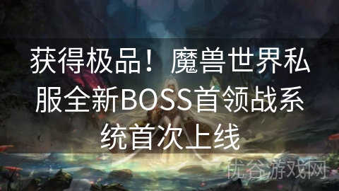 获得极品！魔兽世界私服全新BOSS首领战系统首次上线