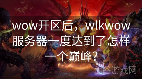 wow开区后，wlkwow服务器一度达到了怎样一个巅峰？