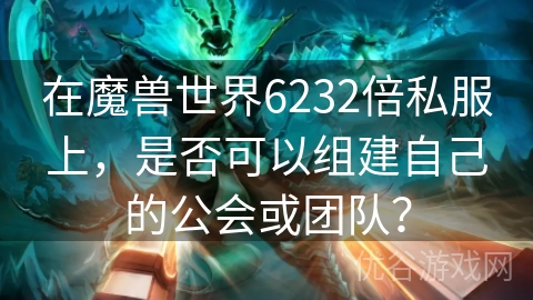 在魔兽世界6232倍私服上，是否可以组建自己的公会或团队？