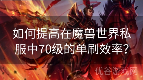 如何提高在魔兽世界私服中70级的单刷效率？