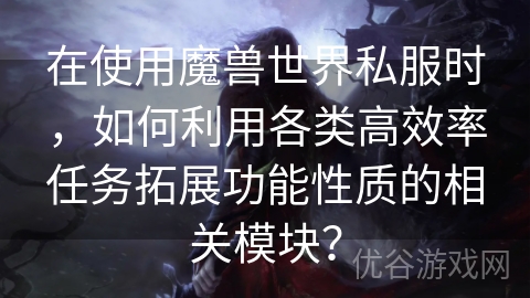 在使用魔兽世界私服时，如何利用各类高效率任务拓展功能性质的相关模块？