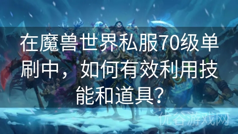 在魔兽世界私服70级单刷中，如何有效利用技能和道具？