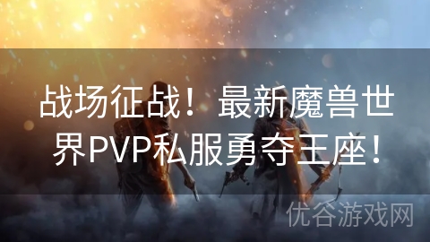 战场征战！最新魔兽世界PVP私服勇夺王座！