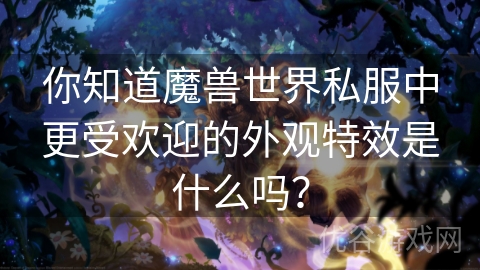 你知道魔兽世界私服中更受欢迎的外观特效是什么吗？